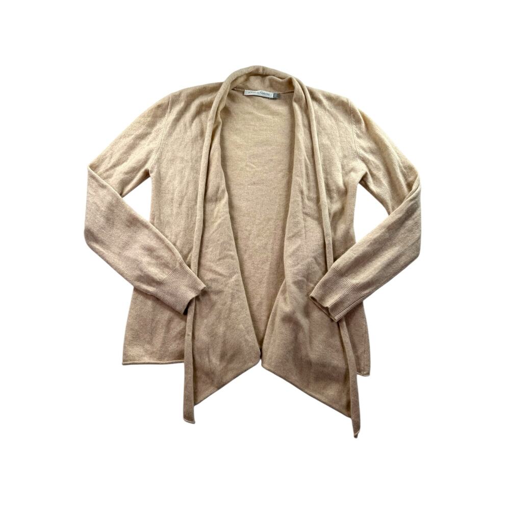 Stitch & Needle Cashmere Open Cardigan XS Beige Soft Quiet Luxury Minimalist
